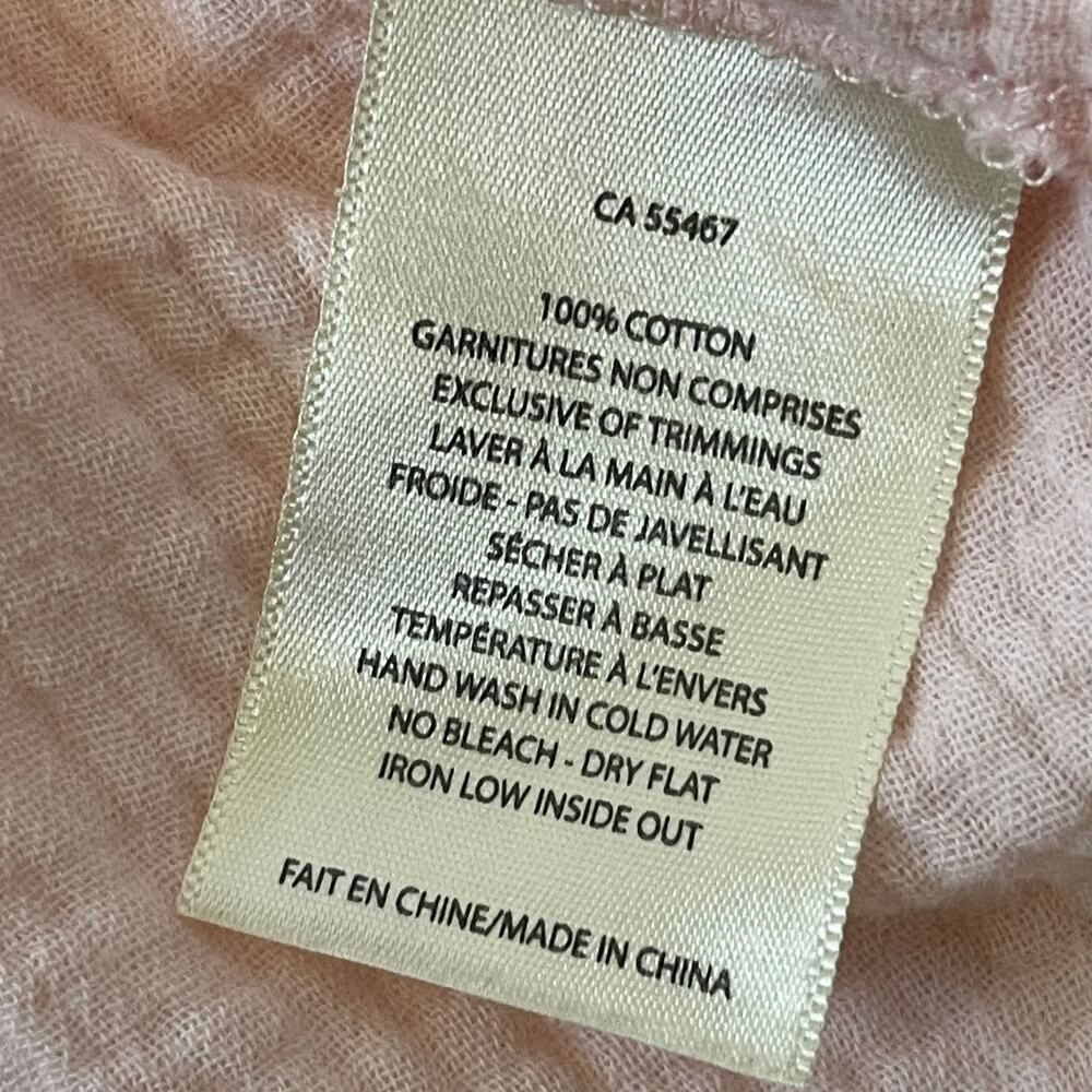 Melissa Nepton Gauzy Cotton Long Sleeve Shirt - Pink Top - Blouse - Size XS - Picture 4 of 4